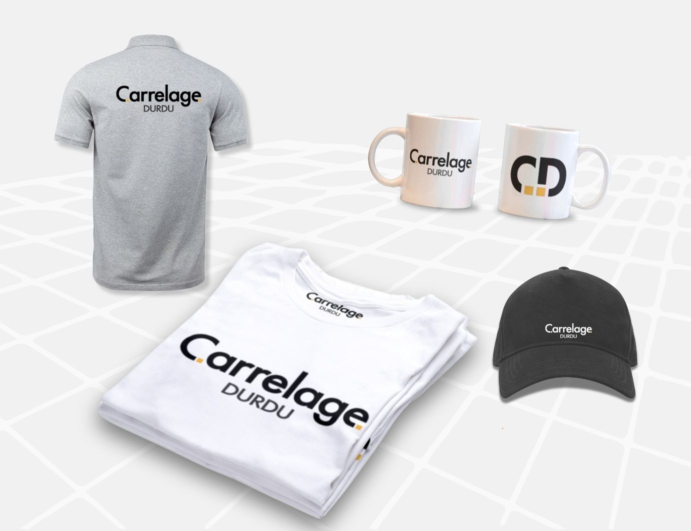 Mockup du logo carrelage durdu