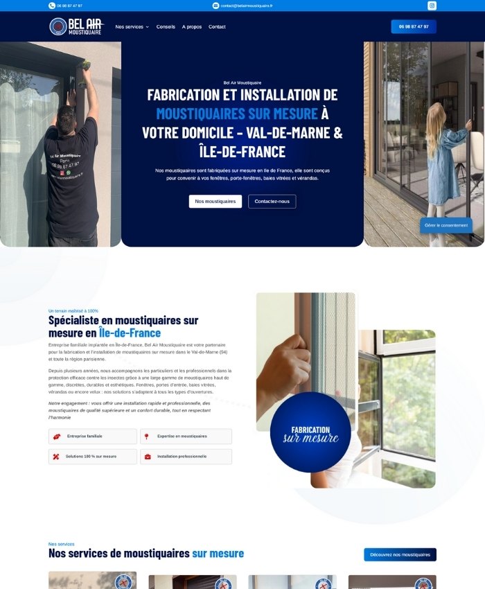 Bel Air Moustiquaire accueil