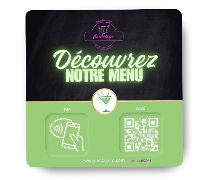 Carte NFC menu