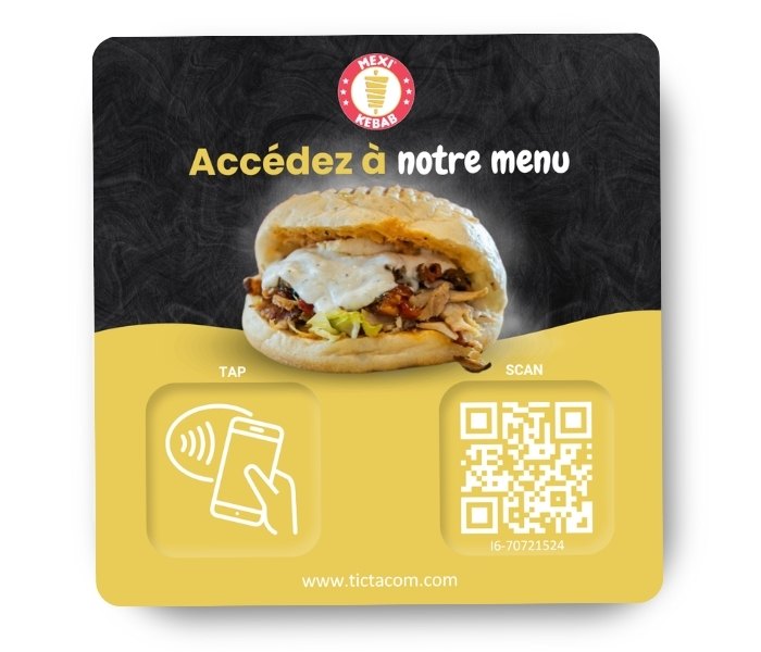 Carte NFC menu